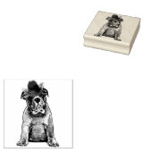 Stierenhond met cowboy pet dierenhuisdier kunst rubberstempel (Gestempeld)