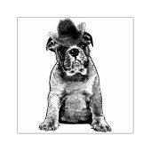 Stierenhond met cowboy pet dierenhuisdier kunst rubberstempel (Afrduk)