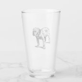 stierenhondentekening glas (Achterkant)