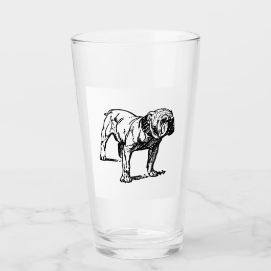 stierenhondentekening glas (Voorkant)