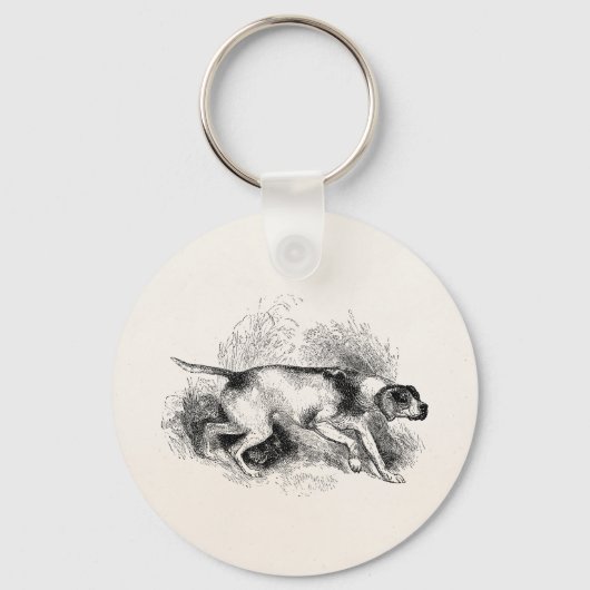 stierenjager Hond 1800s Sleutelhanger (Voorkant)