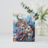 stierenjongen wordt een leeuw briefkaart (Staand voorkant)