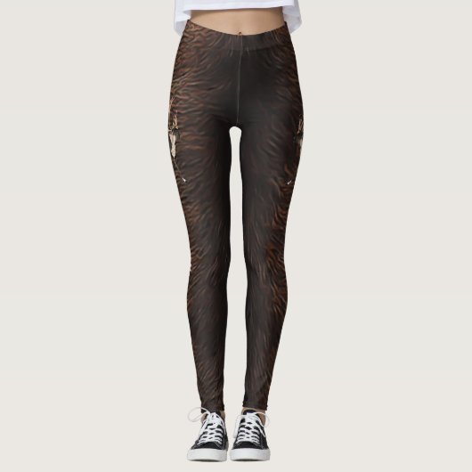 stierenkariboe op rendierbont leggings (Voorkant)