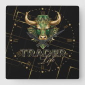 stierenmarkt | Handelsleven Vierkante Klok (Voorkant)