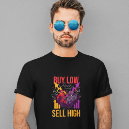 STIERENMARKT KOOP LAAG VERKOOP HOOG HANDEL AANDELE T-SHIRT