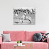 Stierenrijder op rodeo, 1940 canvas afdruk (Insitu (Woonkamer))