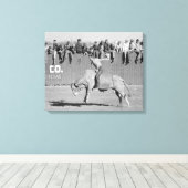 Stierenrijder op rodeo, 1940 canvas afdruk (Insitu (Houten vloer))