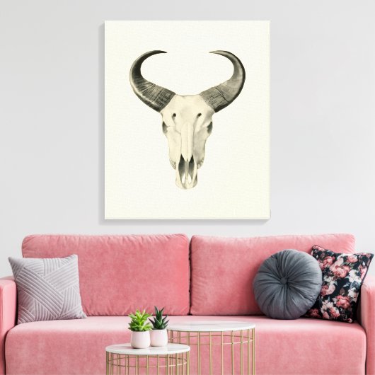 Stierenschedel Canvas Print (Insitu (Woonkamer))