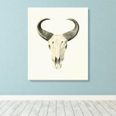 Stierenschedel Canvas Print (Insitu (Houten vloer))
