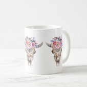 Stierenschedel en kleurrijke Rozen en knoppen Koffiemok (Voorkant rechts)