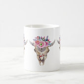 Stierenschedel en kleurrijke Rozen en knoppen Koffiemok (Center)