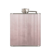 Stierenschedel en roos strepen Rose goud monogram Heupfles (Achterkant)