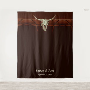 Stierenskelet Huwelijk Western Bruin Rustiek Achte Wandkleed