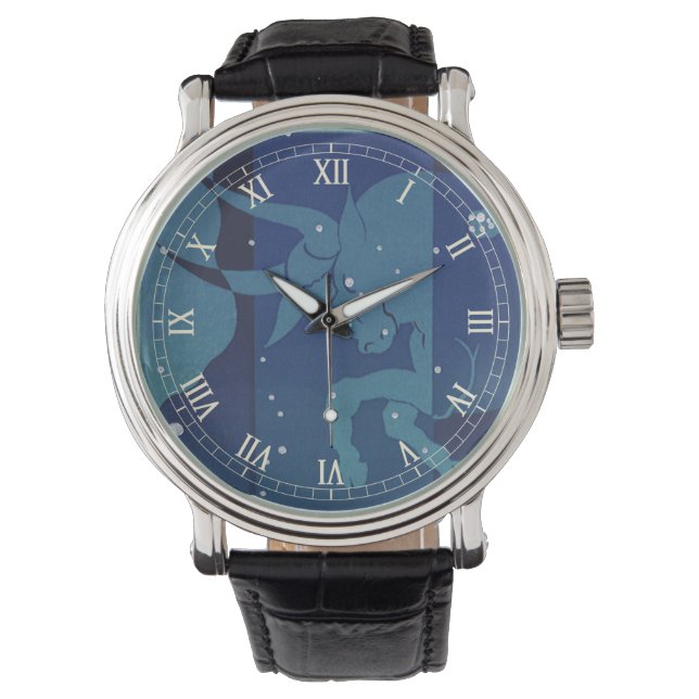 Stierenstierenconstellatie  Zodiac Astrologie Horloge (Voorkant)