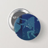 Stierenstierenconstellatie  Zodiac Astrologie Ronde Button 5,7 Cm (Voorkant /achterkant)
