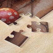 Stierenterriër Haard met Kerstverlichting Legpuzzel (Zijkant)