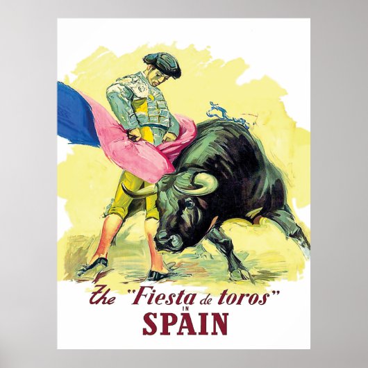 Stierenvechten met matador, fiesta de toros, Spanj Poster (Voorkant)