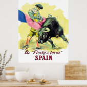 Stierenvechten met matador, fiesta de toros, Spanj Poster (Keuken)