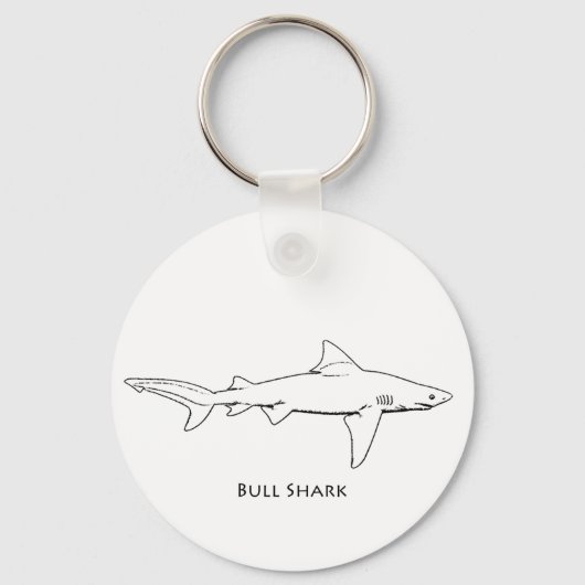 Stierhaai (lijn kunst) sleutelhanger (Voorkant)