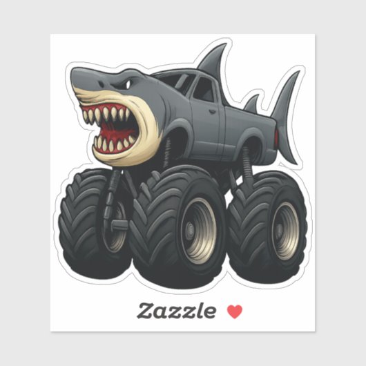 Stierhaai Monstertruck Sticker (Vel)