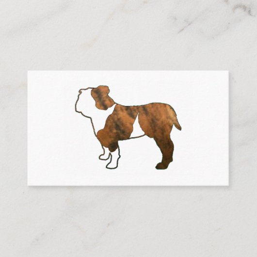 stierhond rode brindle en witte silhouet visitekaartje (Voorkant)