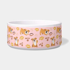 Stierhond Thema Patroon (Roze) Keramische Kom voor