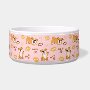 Stierhond Thema Patroon (Roze) Keramische Kom voor