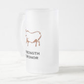 Stierkracht en eer shirt bruin matglas bierpul (Voorkant links)