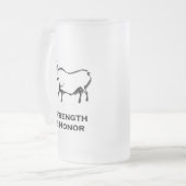 Stierkracht en eer zwart matglas bierpul (Voorkant links)