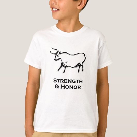 Stierkracht en eer zwart t-shirt (Voorkant)