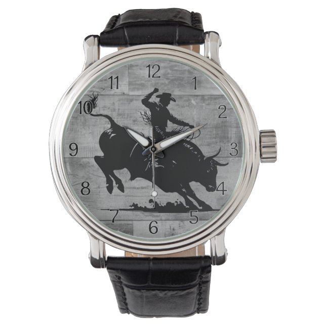 Stierrenrijder Rodeo Rustiek Horloge (Voorkant)
