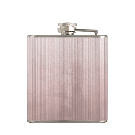 Stierschedel en Roze strepen Roze Gouden monogram Heupfles (Achterkant)