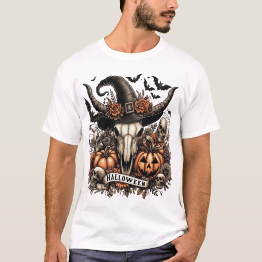 Stierschedel Halloween Koe T-shirt (Voorkant)