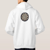 stiert ogen op een dartboard; hoodie (Achterkant)