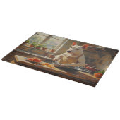 Stierterriër Kookt in Keuken Snijplank (Hoek)