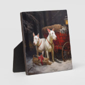 Stierterriër Sneeuw Slede Kerst Decoratie Fotoplaat (Voorkant)