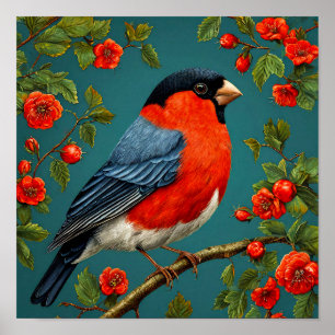 Stiervink vogel op een boom poster