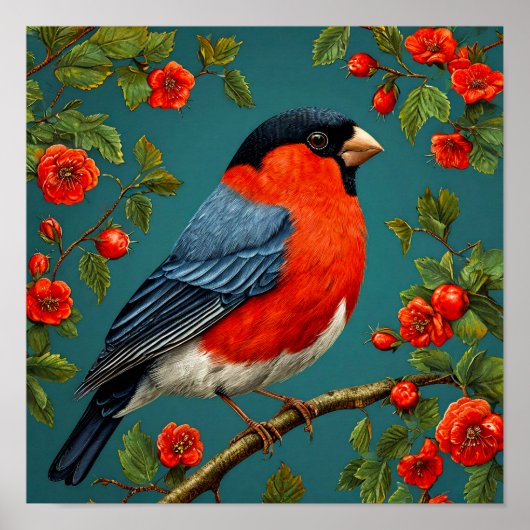 Stiervink vogel op een boom poster (Voorkant)