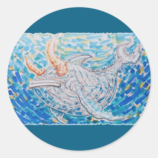 stierwalvis ronde sticker (Voorkant)
