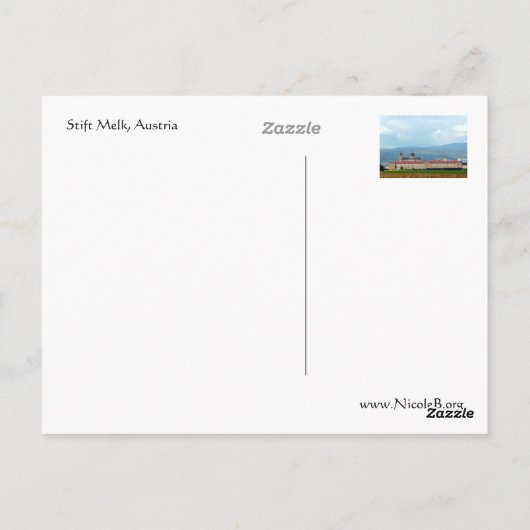 Stift Melk, Oostenrijk Briefkaart (Achterkant)