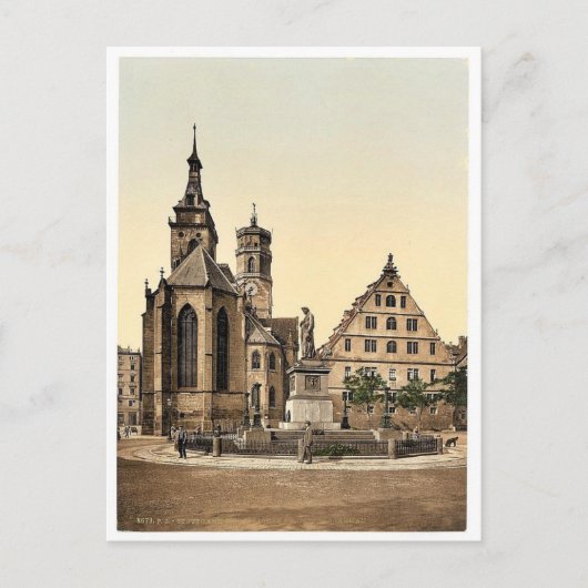 Stiftkirche, Stuttgart, Wurtemburg, Duitsland zeld Briefkaart (Voorkant)