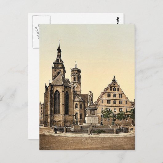 Stiftkirche, Stuttgart, Wurtemburg, Duitsland zeld Briefkaart (Voorkant / Achterkant)