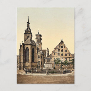 Stiftkirche, Stuttgart, Wurtemburg, Duitsland zeld Briefkaart