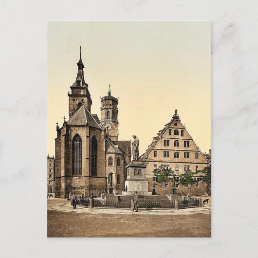 Stiftkirche, Stuttgart, Wurtemburg, Duitsland zeld Briefkaart (Voorkant)