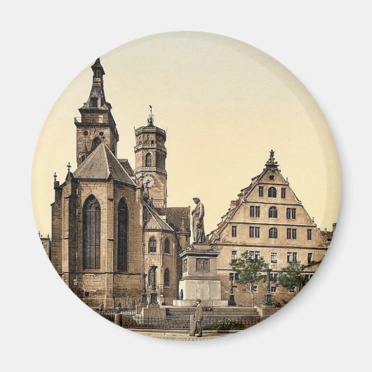 Stiftkirche, Stuttgart, Wurtemburg, Duitsland zeld Magneet (Voorkant)