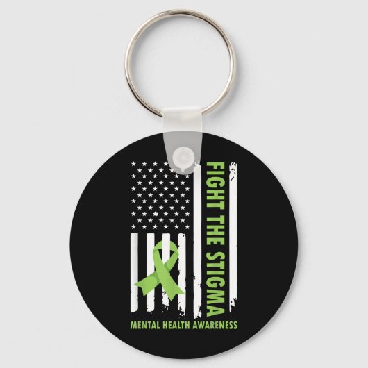 Stigma American Flag Mental Health Aware Sleutelhanger (Voorkant)