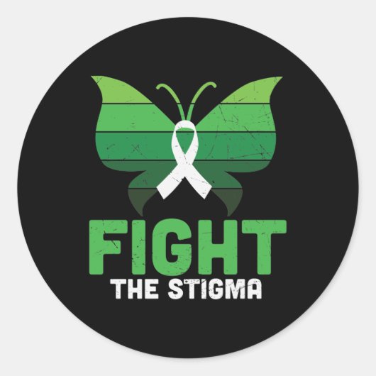 Stigma Butterfly Mental Health Ronde Sticker (Voorkant)