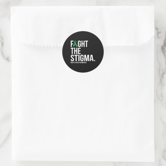 Stigma Green Ribbon Mental Health Ronde Sticker (Tas)