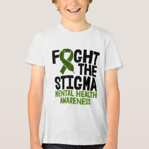 Stigma Green Ribbon Shirten Mental Health Tri-Blend Shirt