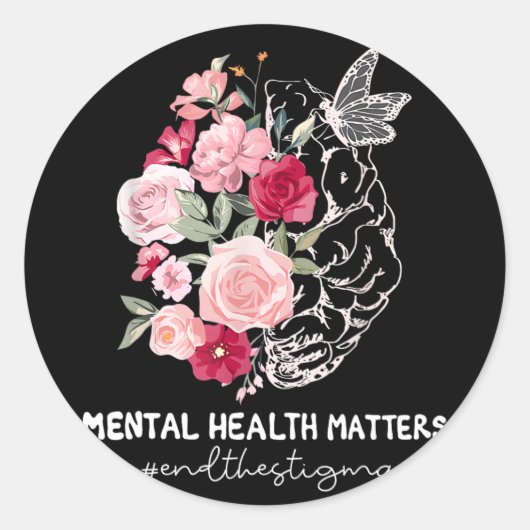 Stigma Mental Awaren beëindigen Ronde Sticker (Voorkant)